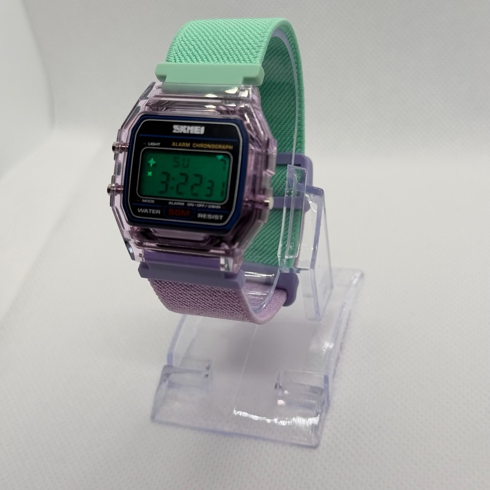 Mint Green and Lavender Digital Watch